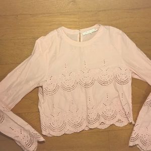 English Factory Pale Pink Long Sleeve Top
